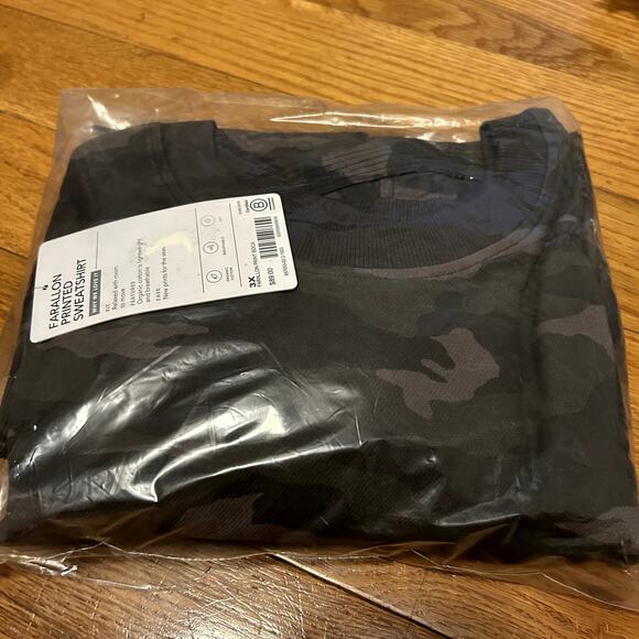 Athleta Farallon Printed Sweatshirt Womens PLUS Size 3X Camo BOCA Black Green - Picture 3 of 6